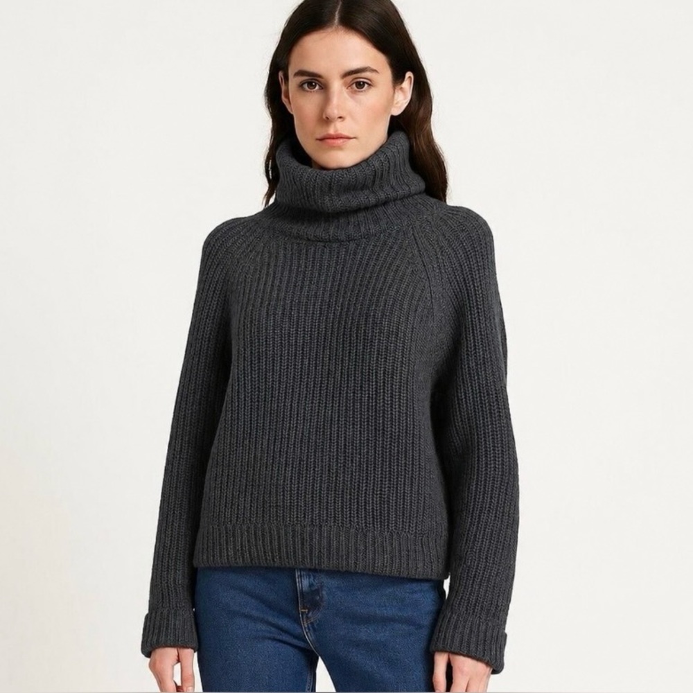 TOGA Pulla Wool Blend Draped Neck Raglan Rib Knit Sweater